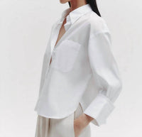 TWP J.d. Shirt in white peach - women's shirt - alternate view