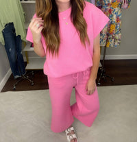 SEE AND BE SEEN Call My Jet Textured Pants in bubble gum - women's pants - view 4