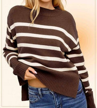 La Miel - Striped Dolman Sleeve Sweater