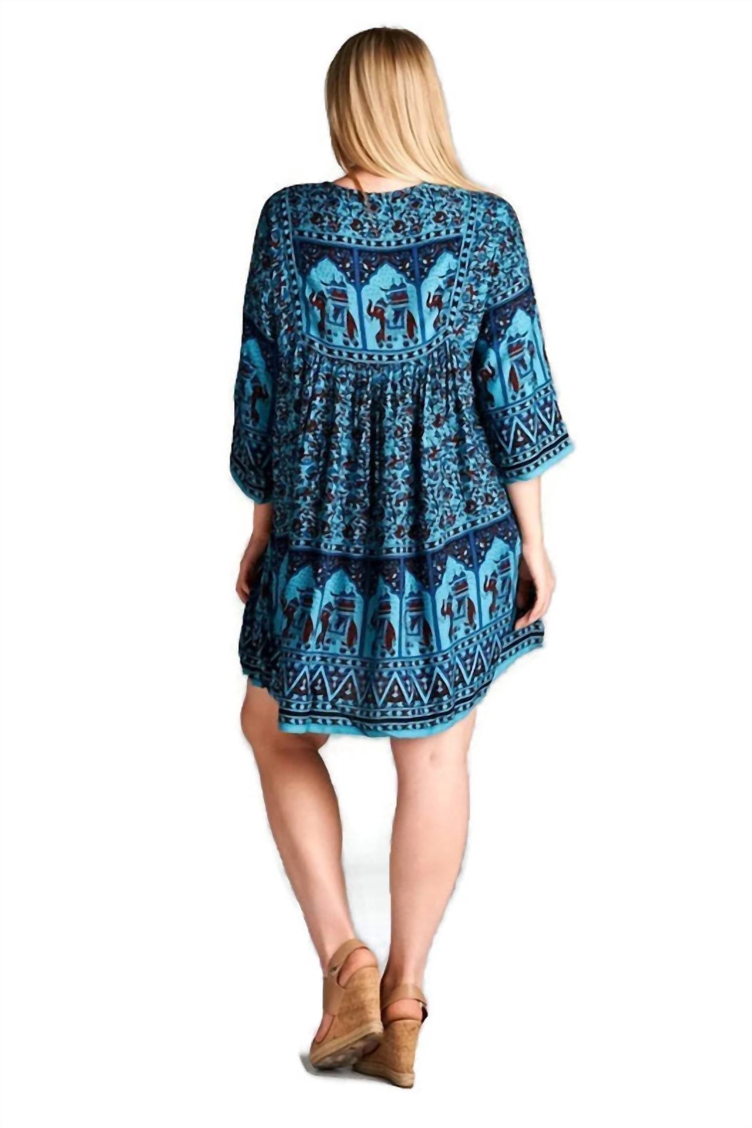 Velzera - India Print Mini Dress