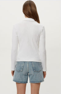 Michael Stars - Liyah London Rib Long Sleeve Collared Tee