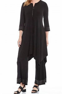 Ic Collection - Handkerchief Hem Embellished Tunic