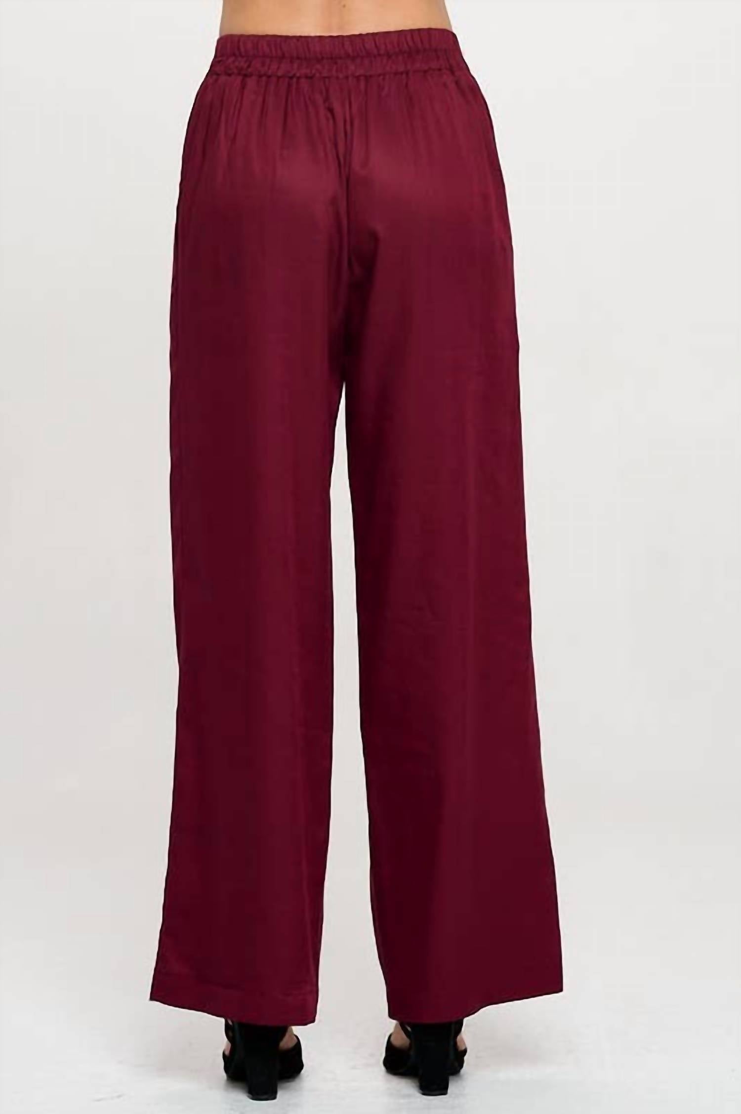 Reneec. - Solid Straight Leg Pants With Pockets