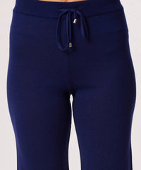 Angel Apparel Drawstring Lounge Pants in navy - women's pants - detail view