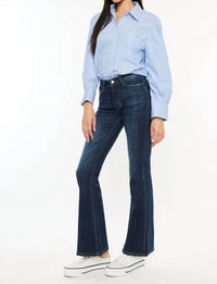 KanCan Mid Rise Flare Jeans in dark wash - women's jeans - view 4
