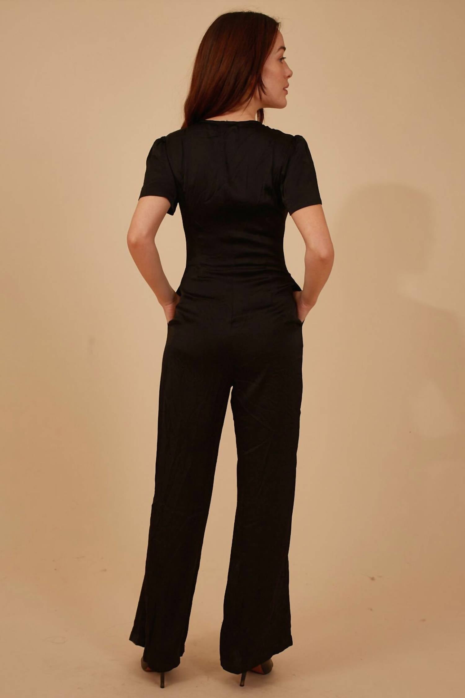 Traffic People Silkwood Corrie Jumpsuit in black - women's pants - alternate view