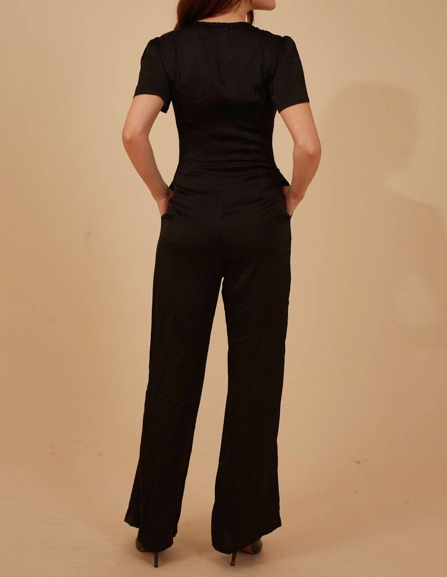 Traffic People Silkwood Corrie Jumpsuit in black - women's pants - detail view