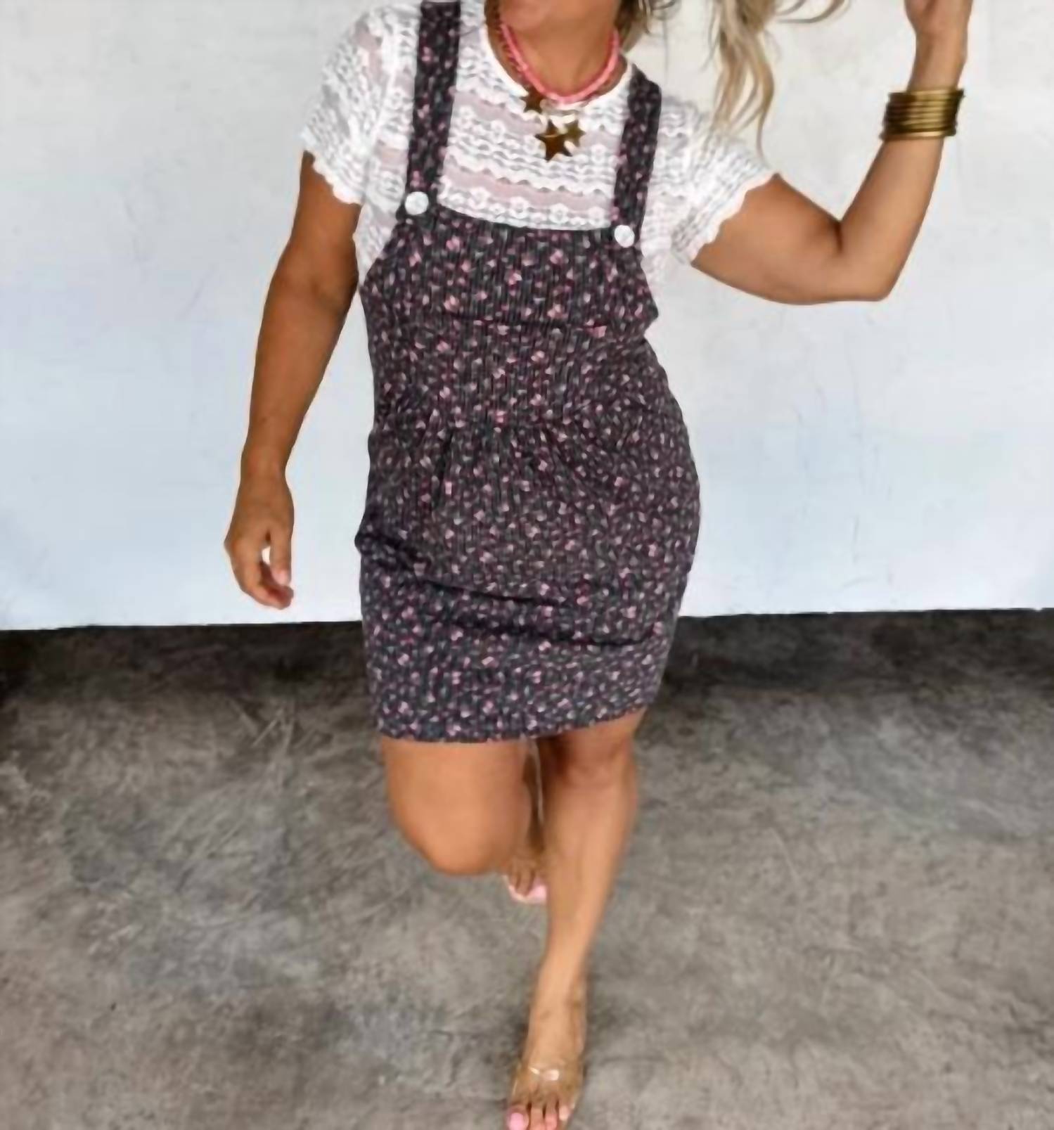 Blakeley - Sing A Song Ribbed Overall Dress