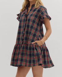 Entro - Tartan Tidings Mini Dress