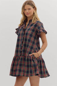 Entro - Tartan Tidings Mini Dress