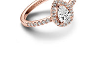 Pandora - Women's Sparkling Pear Halo Ring