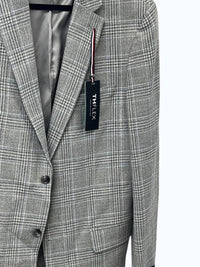 Tommy Hilfiger Men's Conrad Plaid Suit Separate Sportcoat in light gray - men's jacket - detail view