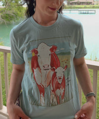 BELLA + CANVAS Born In The Usa Graphic Tee in the usa graphic tee in blue - women's t-shirt - detail view