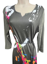 Michael K Women's Belted Beauty Jersey Dress in meadow black - women's dress - alternate view