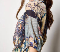 APRICOT Patchwork Art Midi Shirt Dress in navy - women's dress - view 5