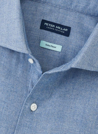 PETER MILLAR Brixen Italian Flannel Shirt in rain cloud - men's shirt - alternate view