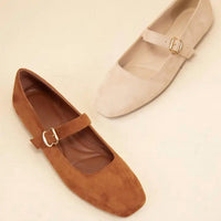CCOCCI Women's Charlotte Mary Jane Flats in tan - women's flats - detail view