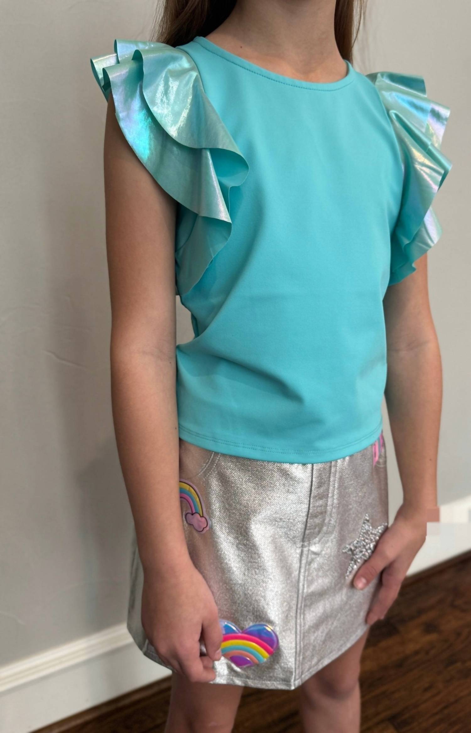 Mia - Girl's Flutter Sleeve Top