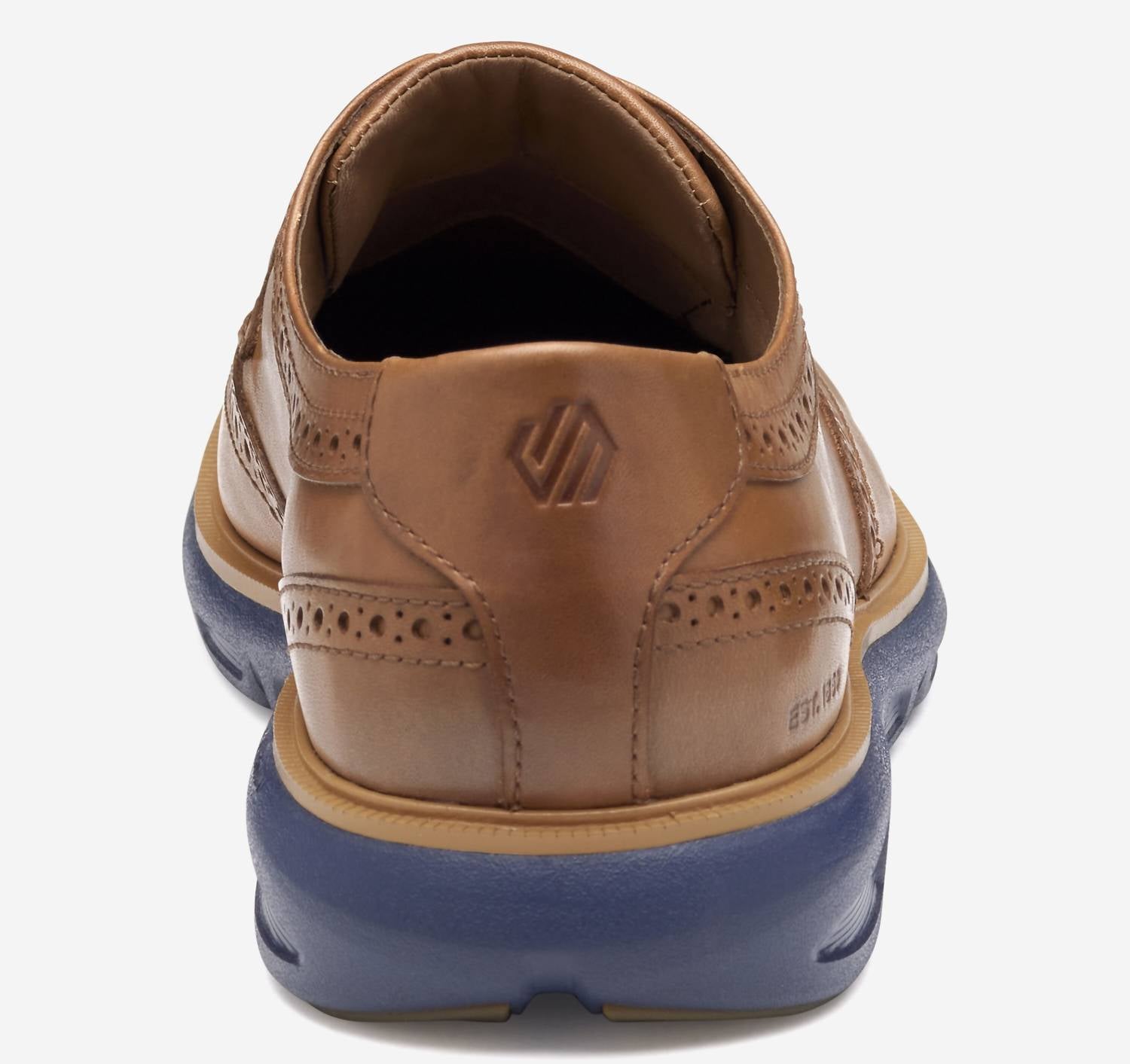 JOHNSTON & MURPHY Men's Larkin Wingtip Oxfords in tan italian calfskin - men's shoe - view 4