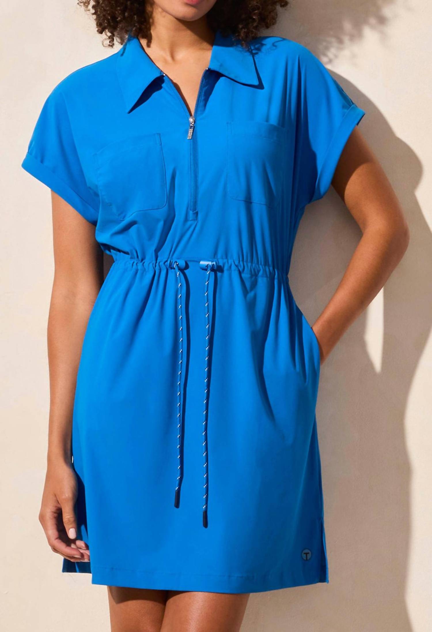 Tribal - 4-way Stretch Polo Dress With Drawcord