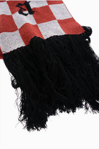 Amiri Men's Cashmere Old English Checkered Scarf - men's scarf - detail view