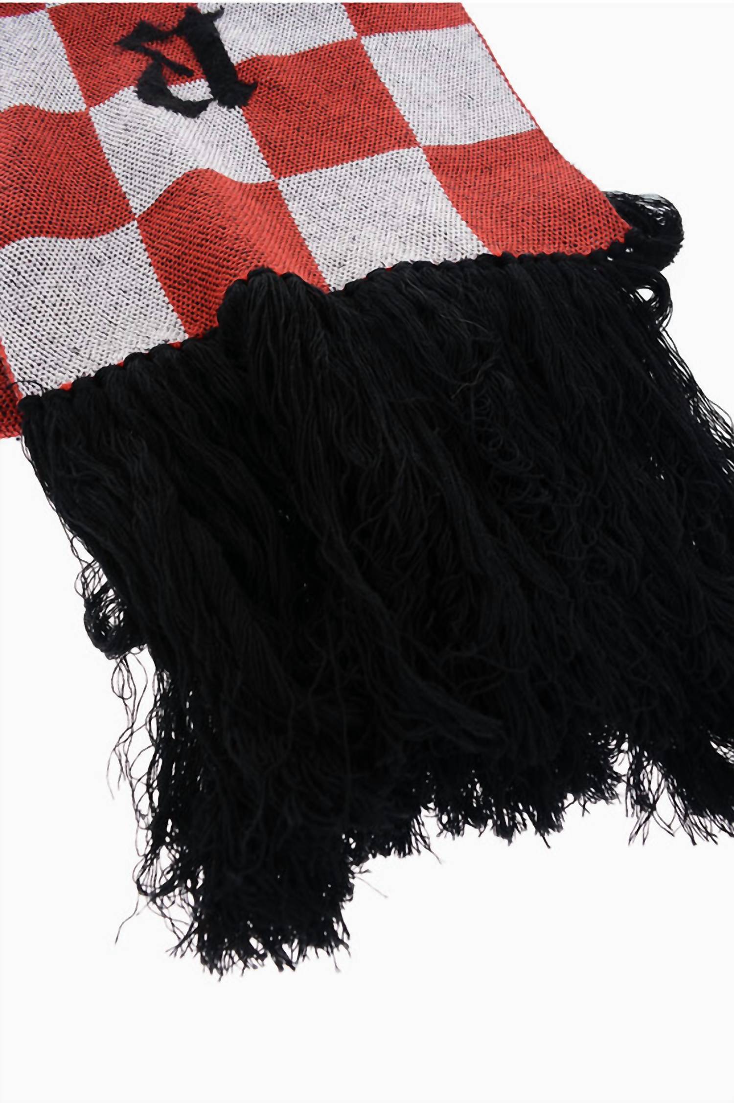 Amiri Men's Cashmere Old English Checkered Scarf - men's scarf - detail view