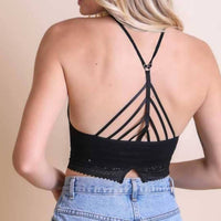 Leto - High Neck Crochet Lace Bralette