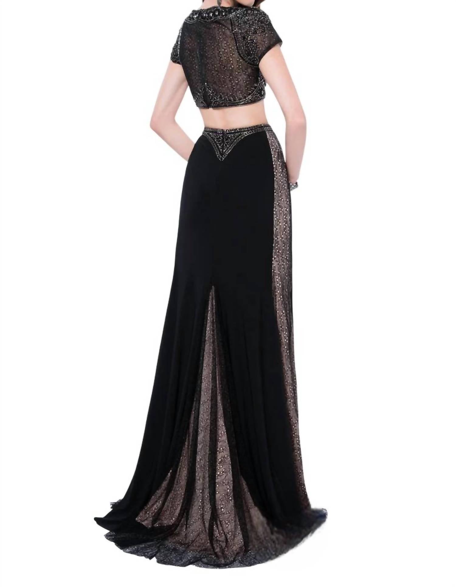 Terani Couture - Two-piece Beaded Illusion Prom Dress