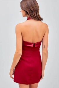 Dobe - Cross Neck Side Slit Dress