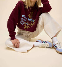DAYDREAMER Elton John Yellow Brick Road Sweatshirt in dark cherry - women's sweater - view 4