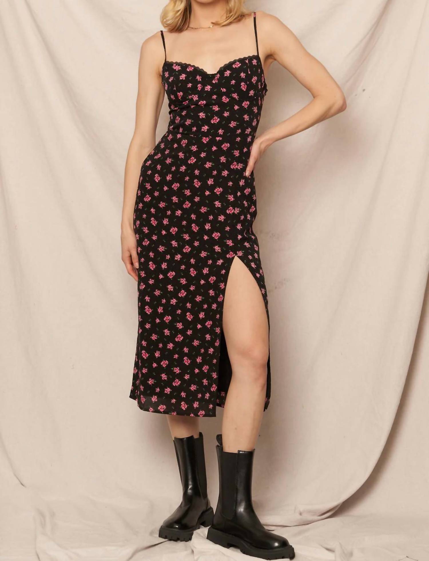 En Creme - Monique Floral Midi Dress