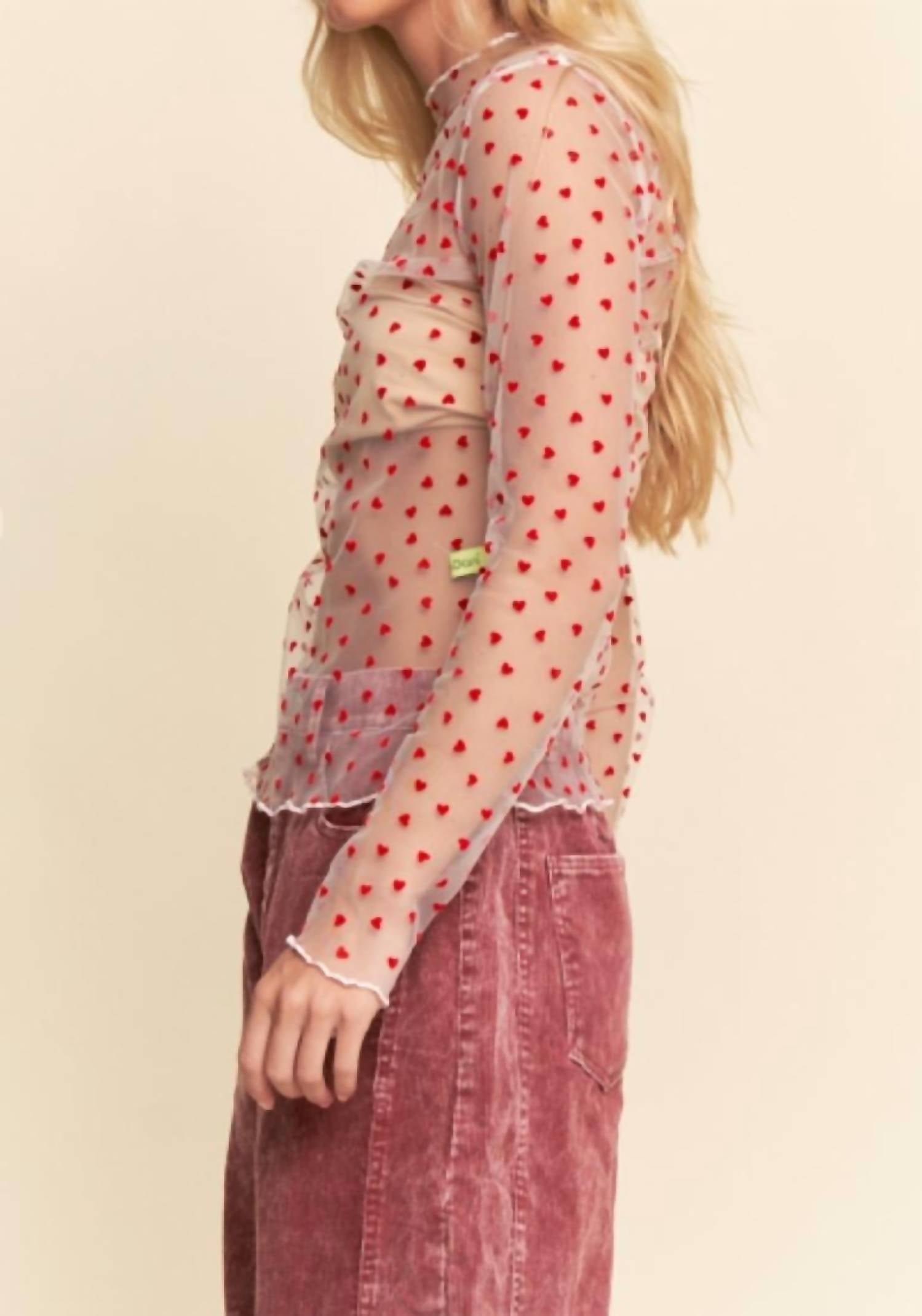 Davi & Dani - Ruby Hearts Mesh Tee