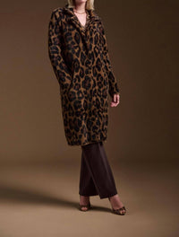 Joseph Ribkoff - Leopard Print Faux Fur Coat