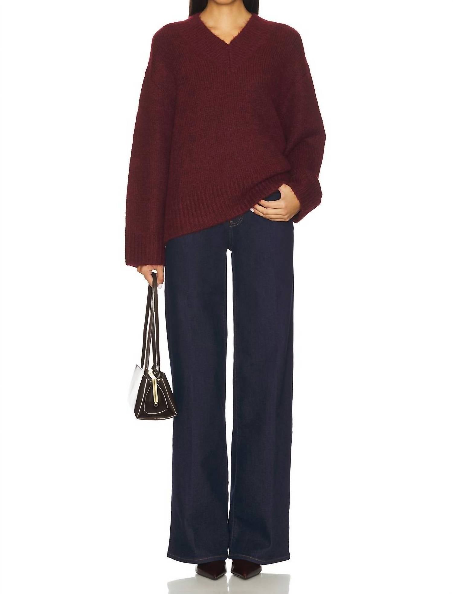 Pistola - Talia Chunky V-neck Long Sleeve Sweater