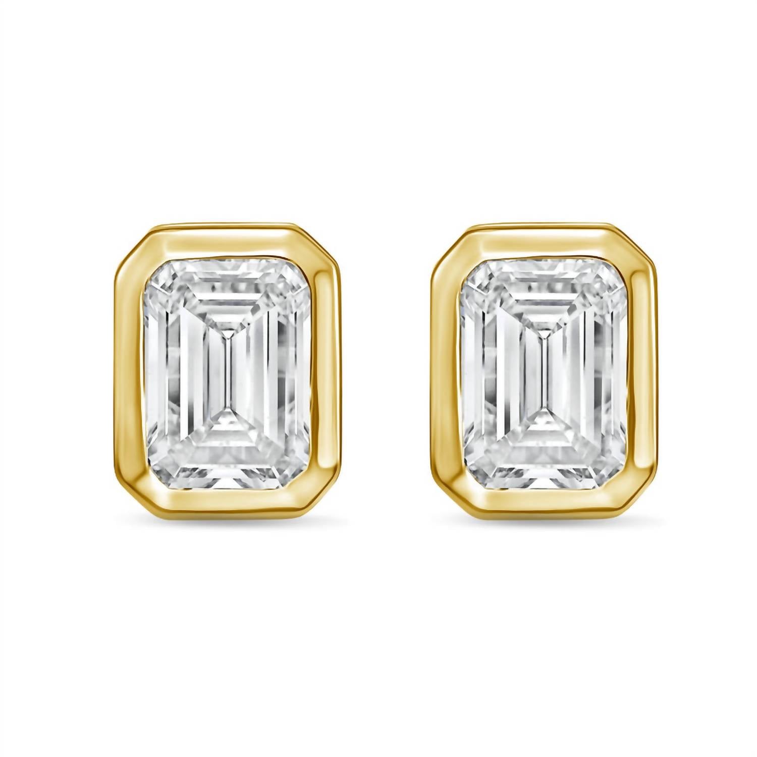 Diana M Jewels - Women's Emerald Lab-grown Diamond Stud Earrings (7.00 Tcw) - Elegant