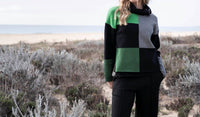 Marble - Checkered Cowl Neck Sweater