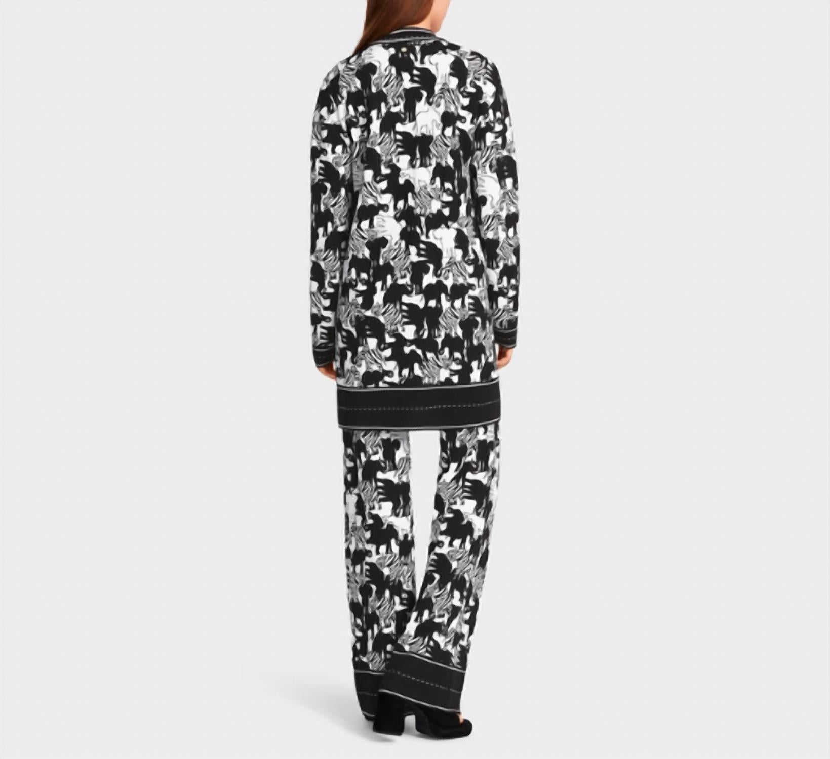 Marc Cain Animal Intense Cardigan in zebra elephant - women's cardigan - detail view