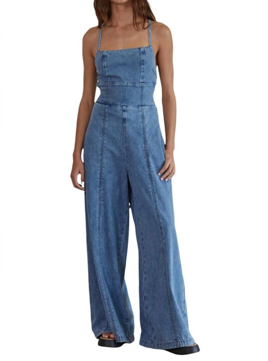 By Together - RECORDS ON DENIM JUMPSUIT