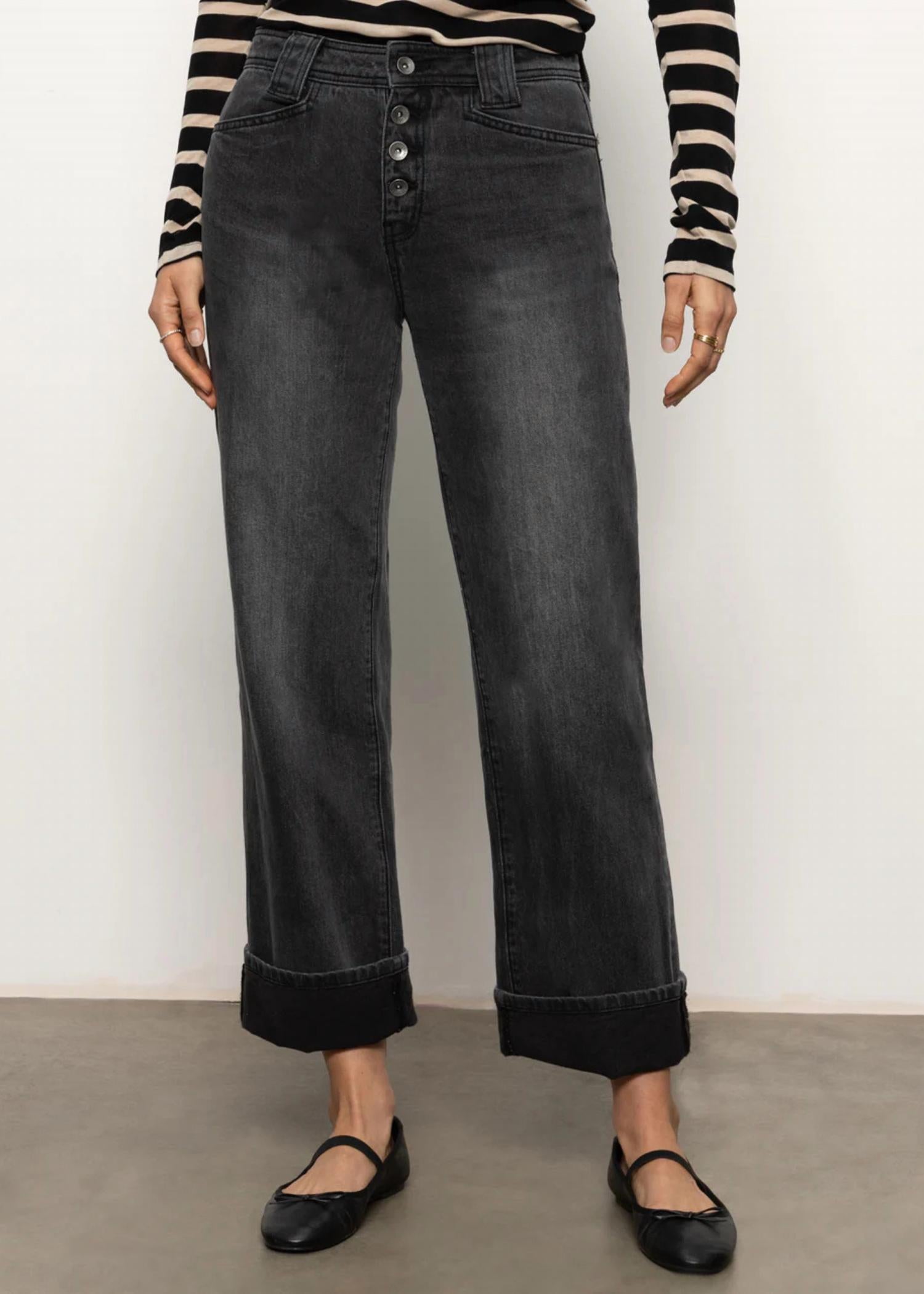 Sanctuary Luna Cuffed Pant in smoke - women's jeans