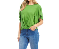 Karen Kane - Flutter Sleeve Drape Front Top