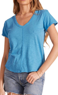 bobi Center Seam Tee in caribbean - women's t-shirt - detail view