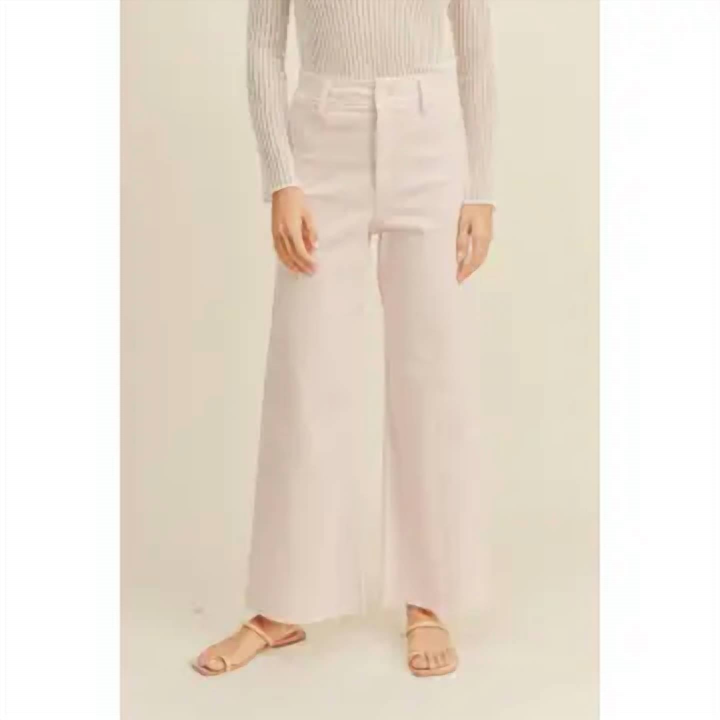 Miou Muse - Straight Wide Leg Denim Pants