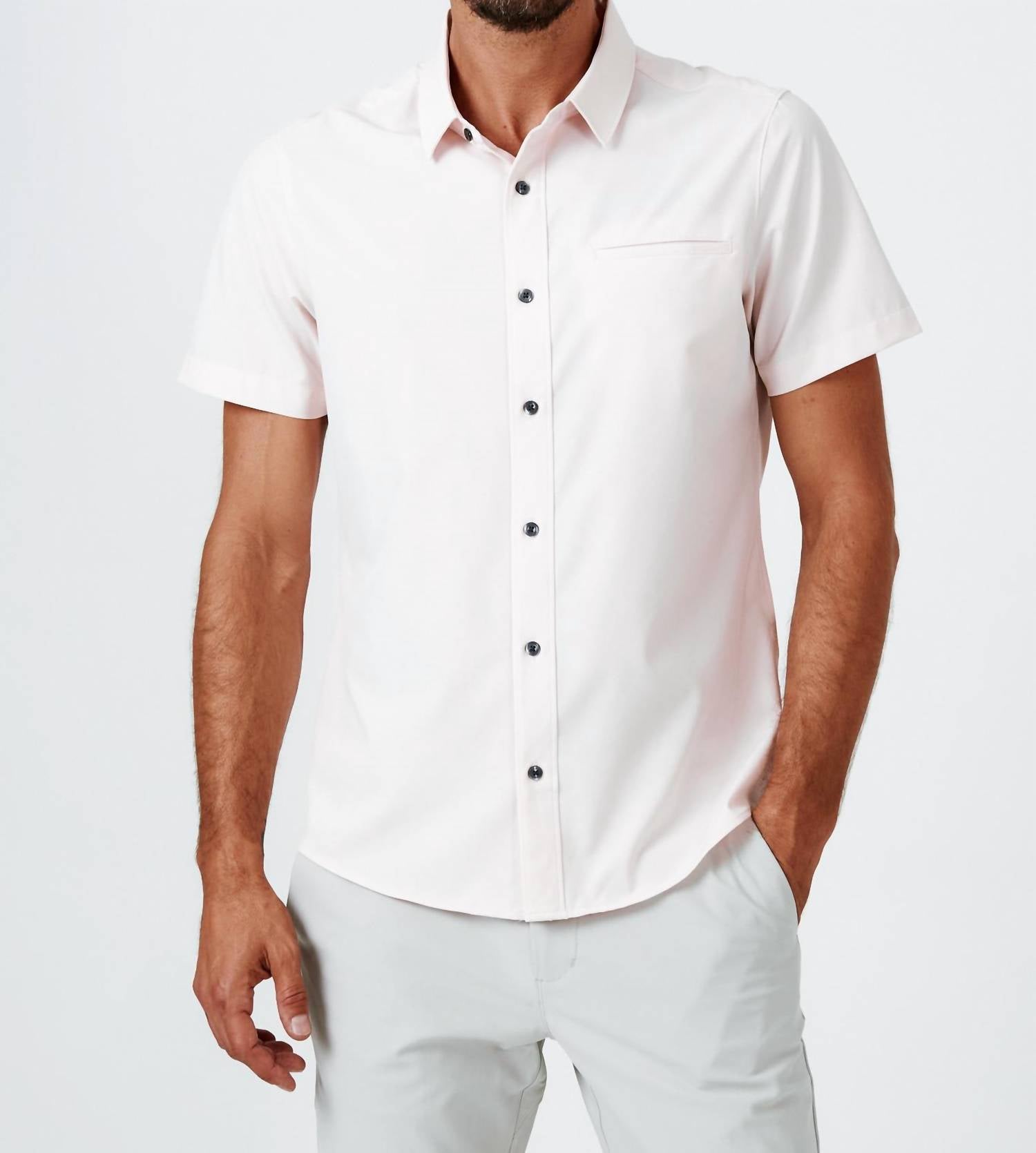 7Diamonds Grant Short Sleeve Shirt in dusty rose - men's t-shirt