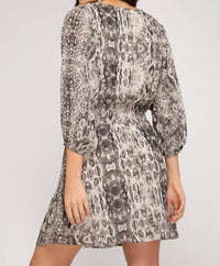 Lurex Snakeskin Print Dress