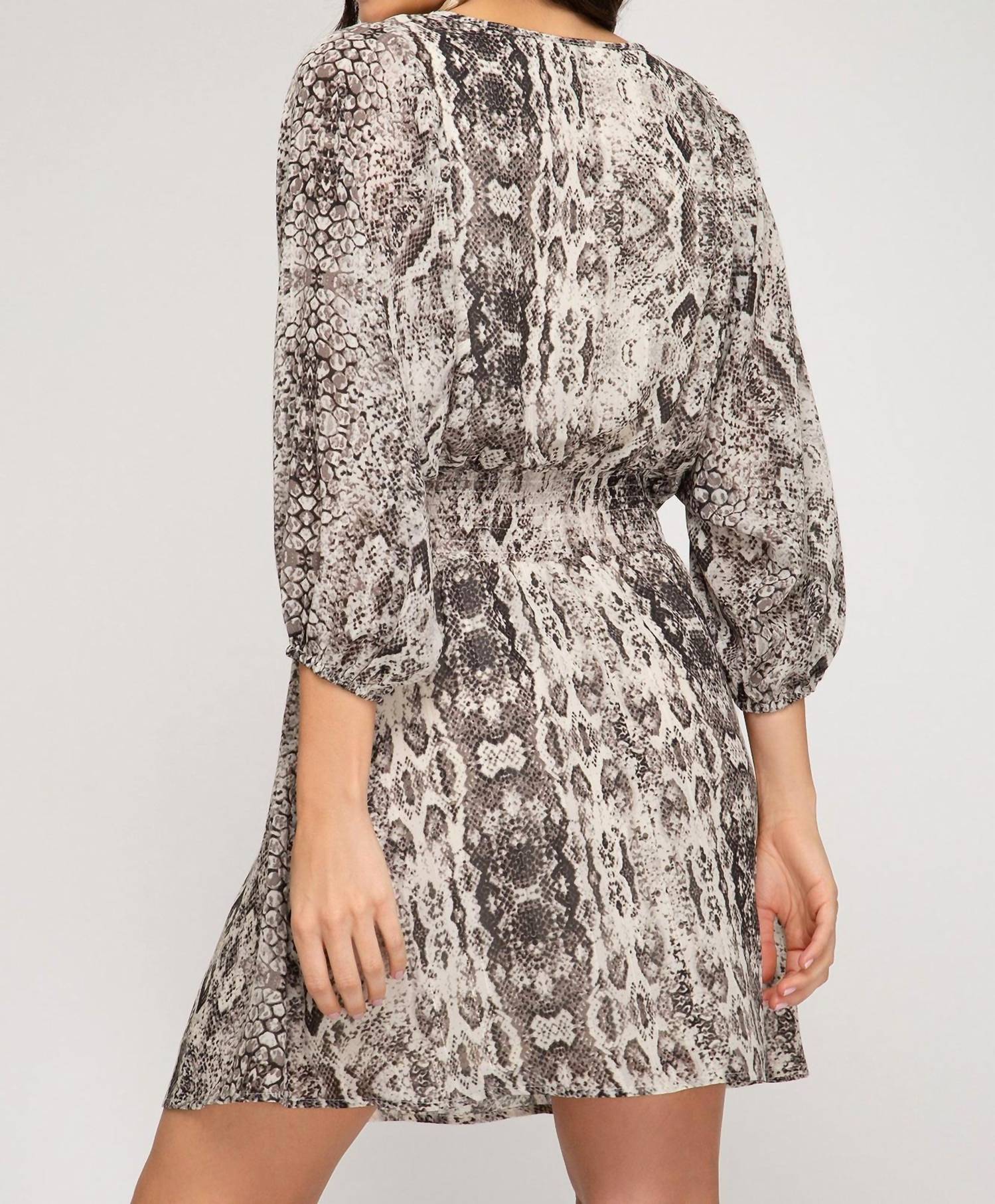 Lurex Snakeskin Print Dress