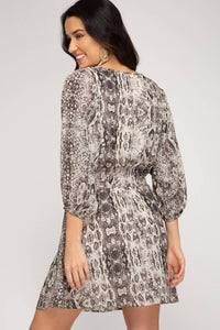Lurex Snakeskin Print Dress