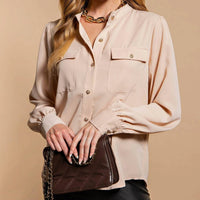 Kori - Silky Button Up Blouse