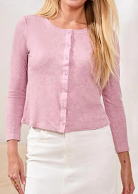 Tribal - Button Front Knit Top and Cardigan