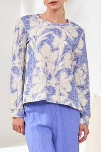 Tribal - Crew Neck Top With Side Slits