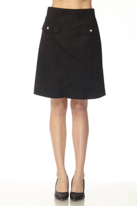 Joseph Ribkoff - \faux Suede A-line Skirt